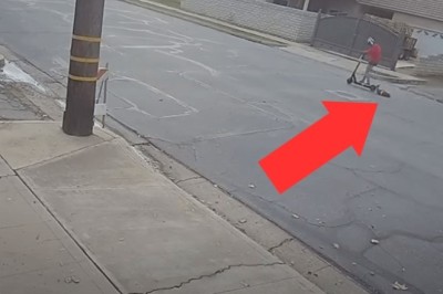 Heartless Woman Dragged Her Dog on a Scooter - Unbelievable Surveillance Footage!