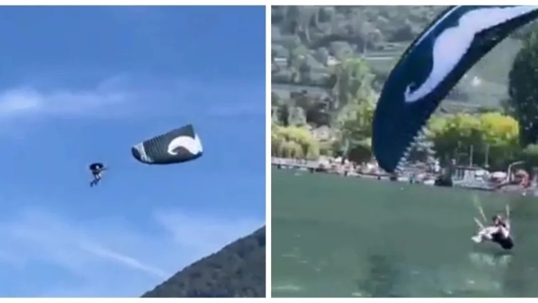 Breathtaking Stunt: Daredevil Executes Perfect Landing on Tiny Platform Above Sparkling Waters!