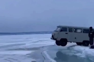 Jaw-Dropping Escape: Driver's Thrilling Dash Across Icy Lake Stuns Viewers!