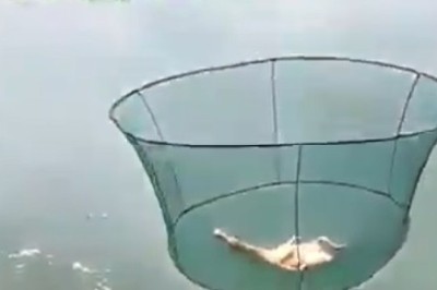 Unconventional Fishing Technique: Watch as a Man Catches Fish with a Chicken!