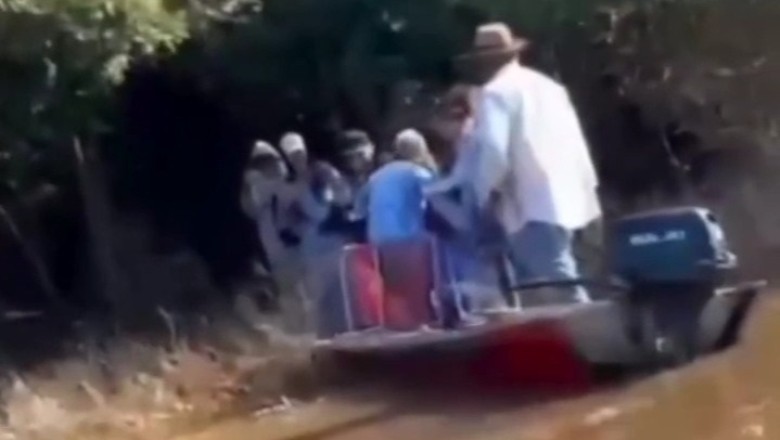 Terrifying Encounter: Colossal Crocodile Lunges at Boat of Startled Tourists