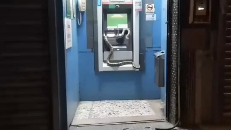 Man's ATM Visit Takes Wild Turn as Huge Snake Wraps Around Machine