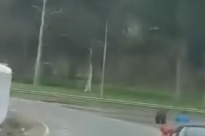 The Great Escape: Truck Wheels Roll Away on Their Own!