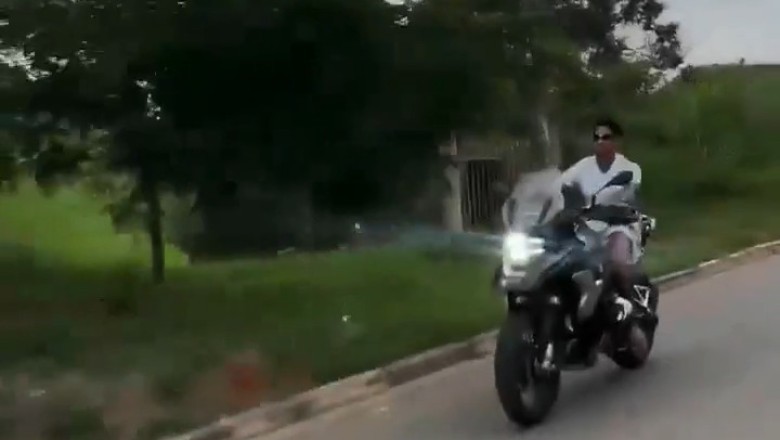 Motorcycle Crash Captured from a Distance – Possible Road Rash Incident