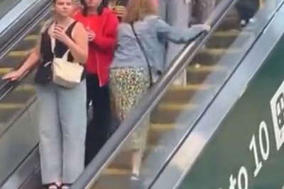 Reverse Escalator Challenge: Watch This Woman Conquer the Impossible!